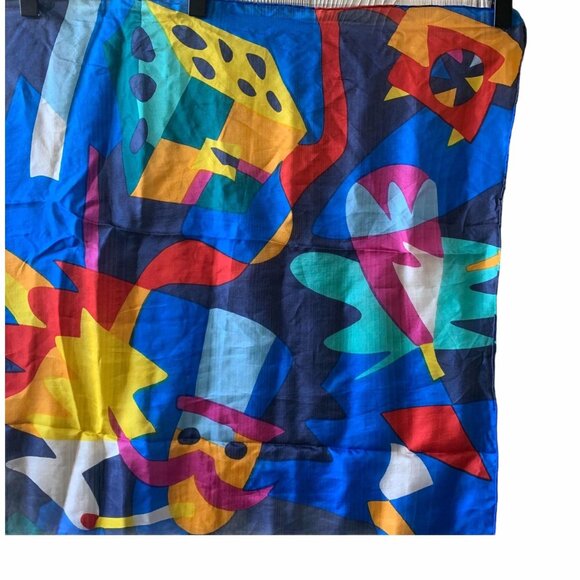 Vintage Ashley Brooke MCM Novelty Psychedelic Hand Rolled Silk Scarf - Picture 8 of 9